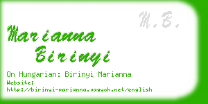 marianna birinyi business card